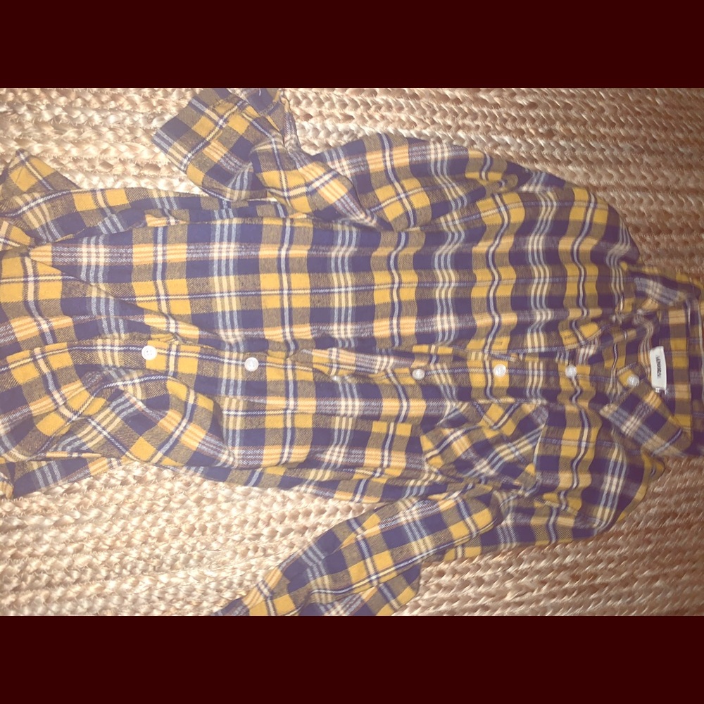 Blue and yellow flannel